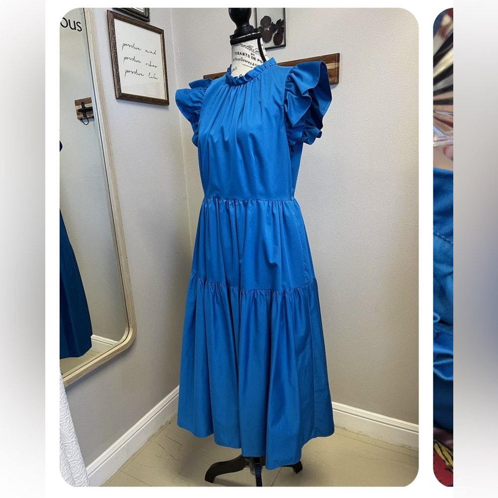 Antonio Melani x Kimberly Whitman Tabitha Ruffle Sleeve Tiered Midi Dress 4